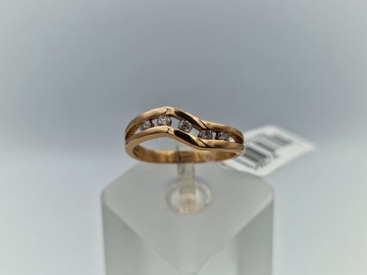 Zelta gredzens ar cirkoniju, 2.48 g, izm. 17