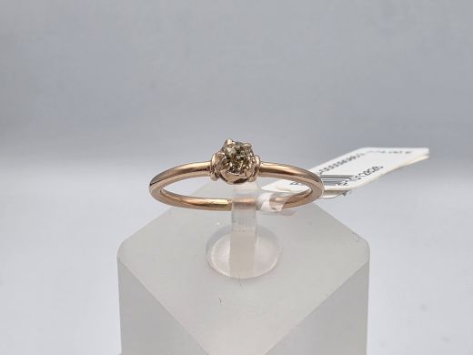 Zelta gredzens ar briljantu, 1.59 g, izm. 16.5