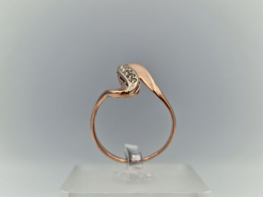 Zelta gredzens ar cirkoniju, 2.16 g, izm. 17.5