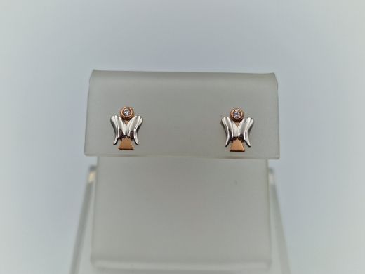 Zelta auskari ar cirkoniju, 0.66 g