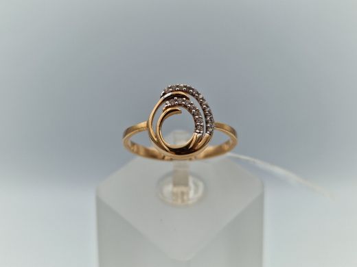 Zelta gredzens ar cirkoniju, 1.81 g, izm. 18