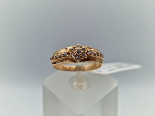 Zelta gredzens ar cirkoniju, 2.58 g, izm. 17.5